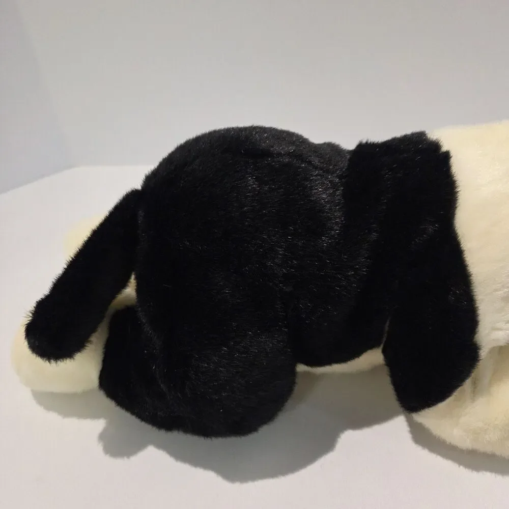 Russ Berrie Frazier Puppy Dog Plush Black White 15” Weighted Floppy Stuffed Toy